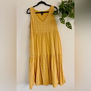 GAP Yellow Tiered V-Neck Sleeveless Sundress Dress